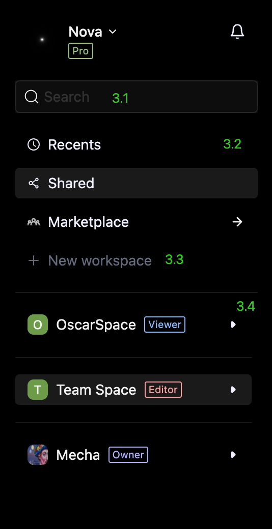 Management Navigation Sidebar