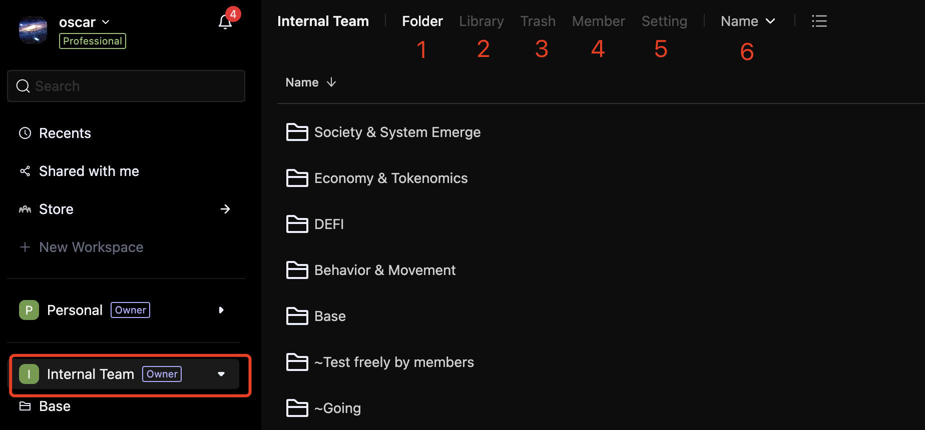 Workspace Header