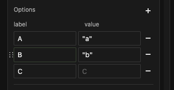 Configure Options for Select