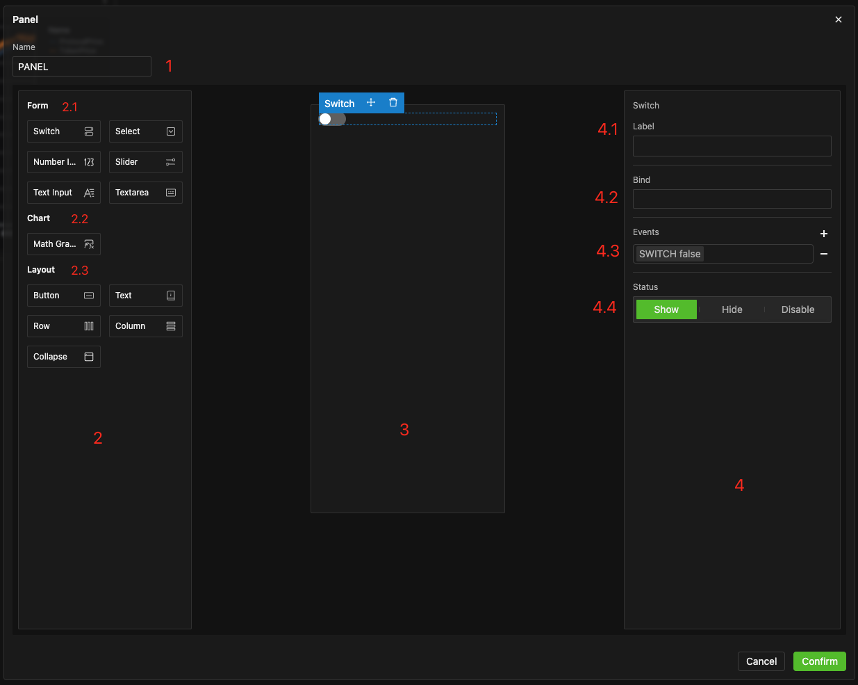 Panel Editing Interface