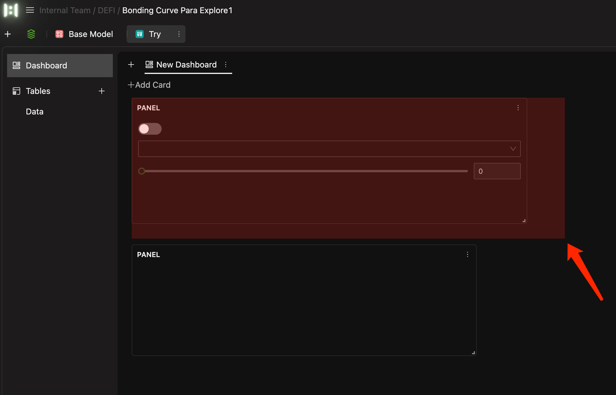 Dashboard with auto-flow layout