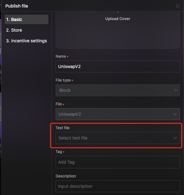 Publish Block Dialog - Basic Settings