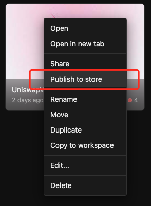 Publish to Marketplace from Context Menu