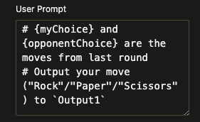 Example of a User Prompt using input port syntax